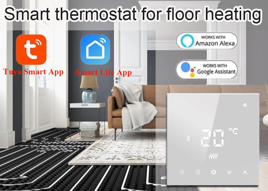 Smart Heater All Glass Panel Digital Touch Control Programmable Heating Floor Thermostat